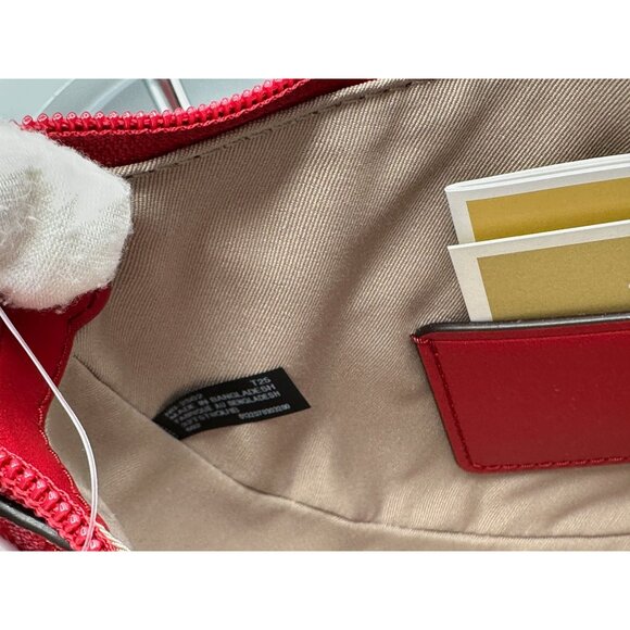 Michael Kors Small Kayla Crimson Signature Convertible Pouchette 32T5T8QU1B NWT - Picture 10 of 14